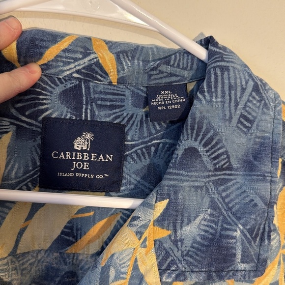 Caribbean Joe Silk Hawaiian Short Sleeve Men’s Shirt - Picture 3 of 4